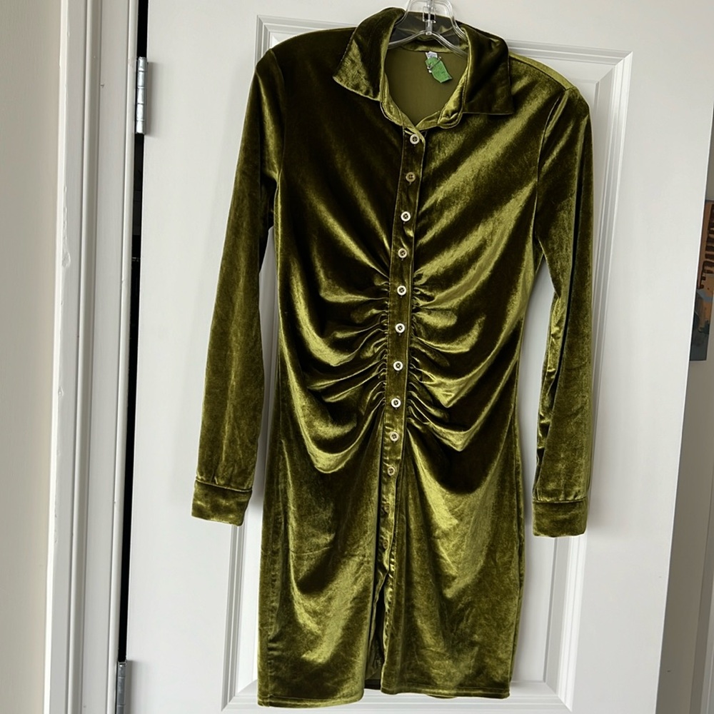 Beautiful green velvet dress